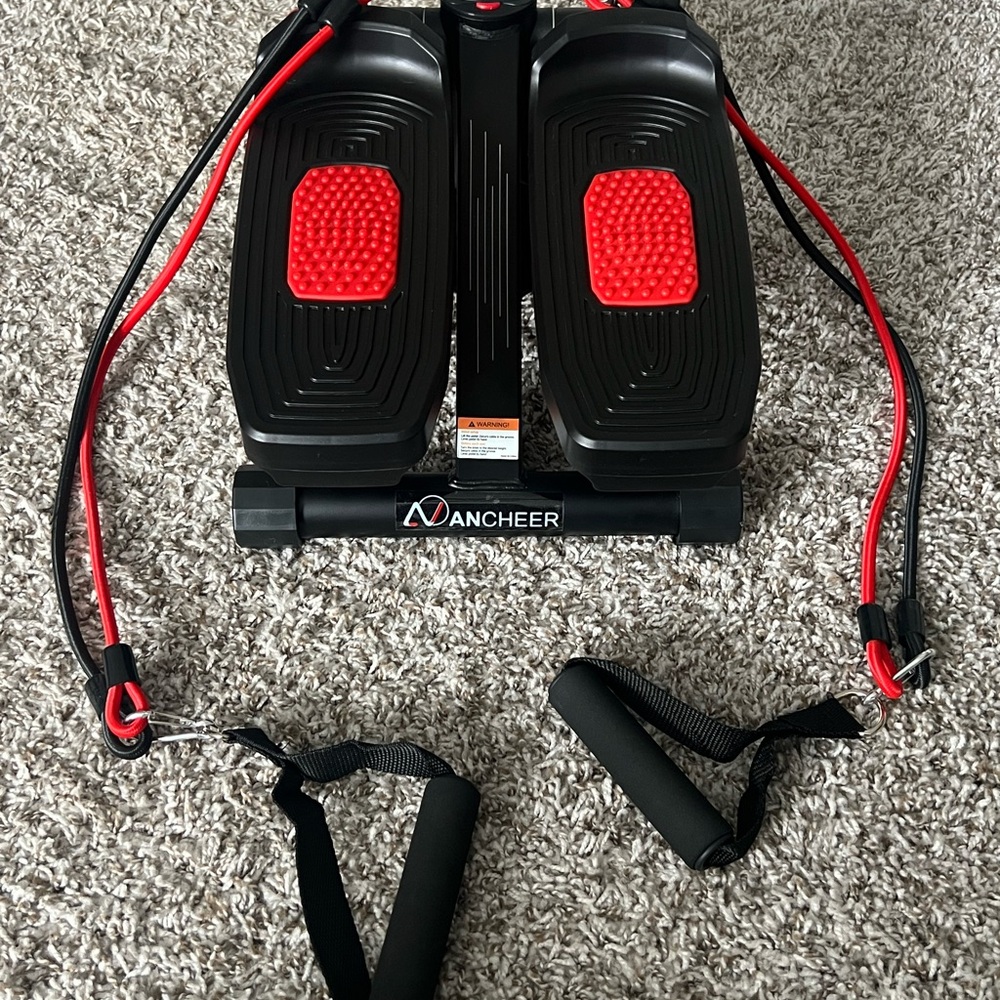 Ancheer Black and Red Stepper with Resistance Bands